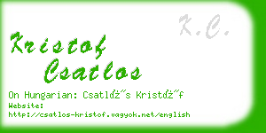 kristof csatlos business card